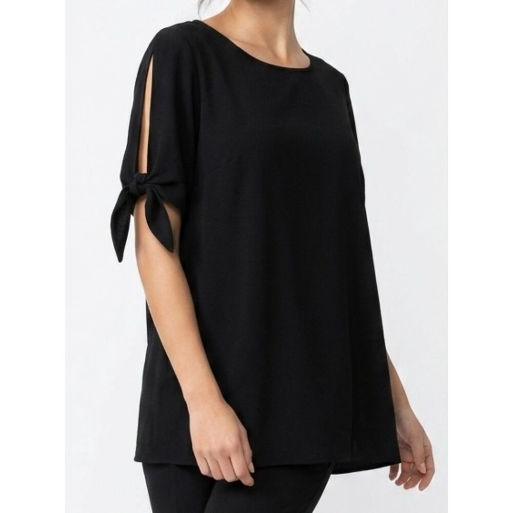 Cold Shoulder Susana Monaco Black Rayon Spandex Topβ Size L Large